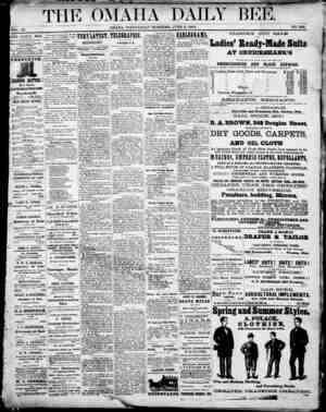Omaha Daily Bee Newspaper June 3, 1874 kapağı