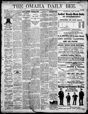 Omaha Daily Bee Newspaper June 12, 1874 kapağı