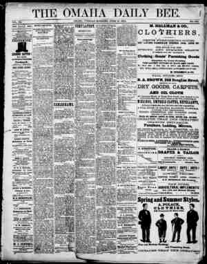 Omaha Daily Bee Newspaper June 16, 1874 kapağı
