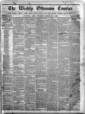 The Weekly Ottumwa Courier Gazetesi 5 Şubat 1857 kapağı