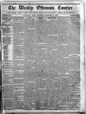 The Weekly Ottumwa Courier Newspaper February 12, 1857 kapağı