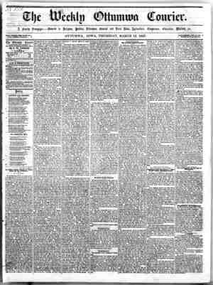 The Weekly Ottumwa Courier Newspaper March 12, 1857 kapağı