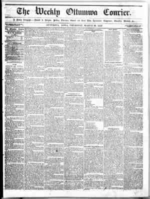 The Weekly Ottumwa Courier Gazetesi 26 Mart 1857 kapağı