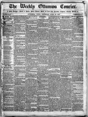 The Weekly Ottumwa Courier Newspaper April 23, 1857 kapağı