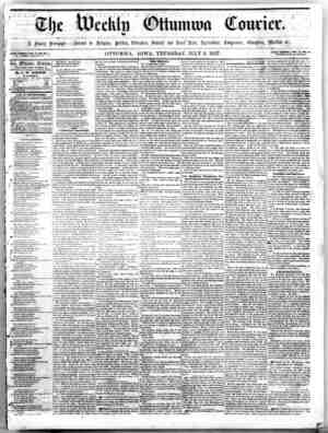 The Weekly Ottumwa Courier Newspaper July 2, 1857 kapağı