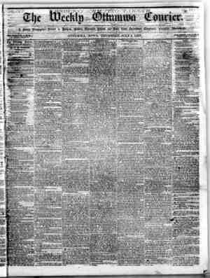 The Weekly Ottumwa Courier Newspaper July 9, 1857 kapağı