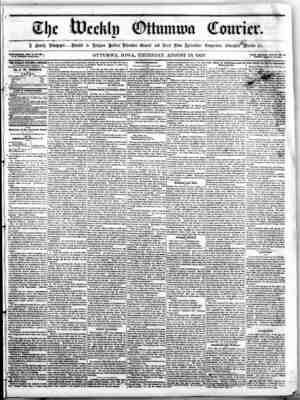 The Weekly Ottumwa Courier Newspaper 13 Ağustos 1857 kapağı