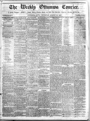 The Weekly Ottumwa Courier Newspaper 20 Ağustos 1857 kapağı