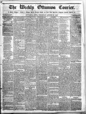 The Weekly Ottumwa Courier Newspaper 27 Ağustos 1857 kapağı