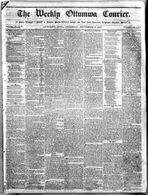 The Weekly Ottumwa Courier Newspaper September 3, 1857 kapağı