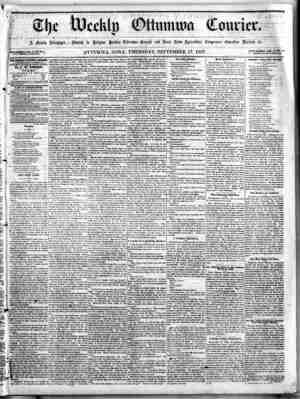 The Weekly Ottumwa Courier Newspaper September 17, 1857 kapağı
