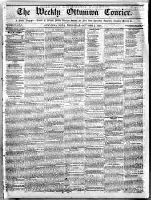 The Weekly Ottumwa Courier Newspaper 1 Ekim 1857 kapağı