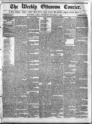 The Weekly Ottumwa Courier Newspaper 8 Ekim 1857 kapağı