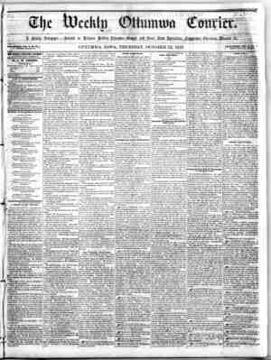 The Weekly Ottumwa Courier Newspaper October 22, 1857 kapağı