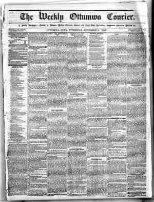 The Weekly Ottumwa Courier Gazetesi 5 Kasım 1857 kapağı