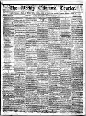 The Weekly Ottumwa Courier Newspaper 26 Kasım 1857 kapağı