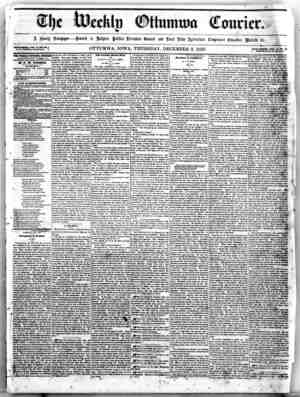 The Weekly Ottumwa Courier Newspaper December 3, 1857 kapağı