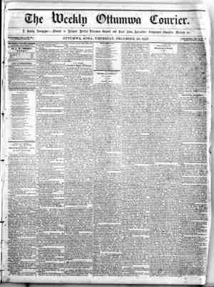 The Weekly Ottumwa Courier Newspaper 10 Aralık 1857 kapağı