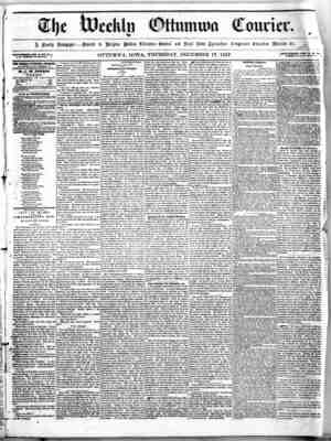 The Weekly Ottumwa Courier Newspaper 17 Aralık 1857 kapağı