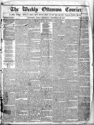 The Weekly Ottumwa Courier Newspaper 24 Aralık 1857 kapağı