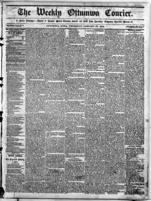 The Weekly Ottumwa Courier Newspaper 28 Ocak 1858 kapağı