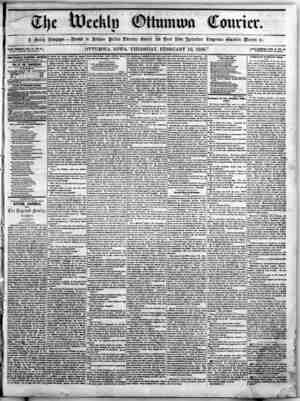 The Weekly Ottumwa Courier Newspaper 18 Şubat 1858 kapağı