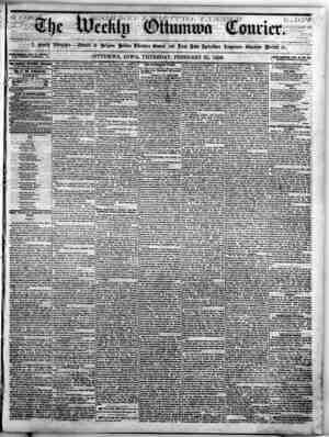 The Weekly Ottumwa Courier Newspaper 25 Şubat 1858 kapağı