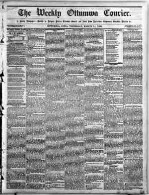 The Weekly Ottumwa Courier Gazetesi 11 Mart 1858 kapağı