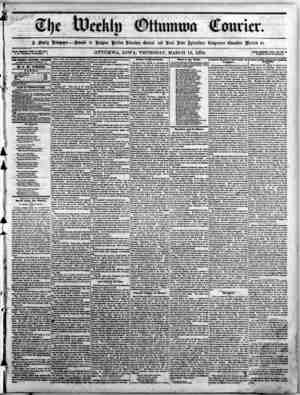 The Weekly Ottumwa Courier Gazetesi 18 Mart 1858 kapağı