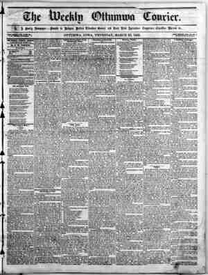 The Weekly Ottumwa Courier Newspaper 25 Mart 1858 kapağı