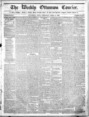The Weekly Ottumwa Courier Newspaper 8 Nisan 1858 kapağı