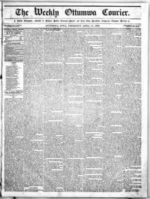 The Weekly Ottumwa Courier Gazetesi 15 Nisan 1858 kapağı