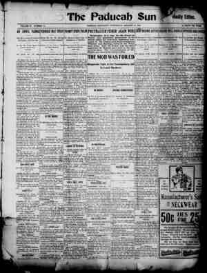 Paducah Sun Newspaper January 15, 1902 kapağı