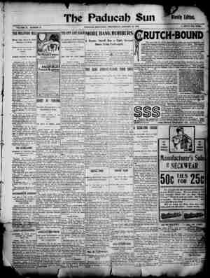Paducah Sun Newspaper January 22, 1902 kapağı