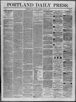 Portland Daily Press Newspaper June 27, 1862 kapağı
