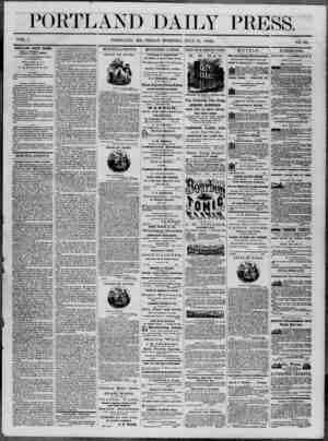 Portland Daily Press Newspaper July 11, 1862 kapağı