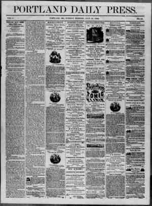 Portland Daily Press Newspaper July 15, 1862 kapağı