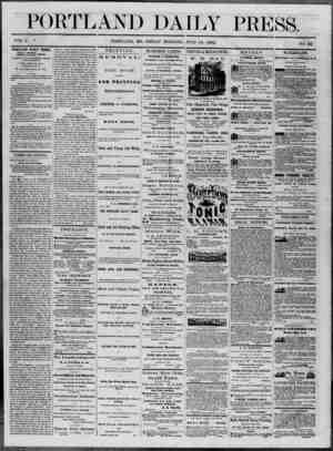 Portland Daily Press Newspaper July 18, 1862 kapağı