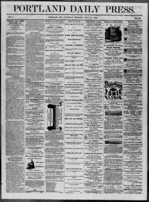 Portland Daily Press Newspaper July 19, 1862 kapağı