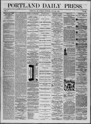 Portland Daily Press Newspaper July 22, 1862 kapağı