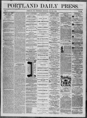 Portland Daily Press Newspaper July 23, 1862 kapağı