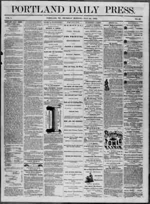 Portland Daily Press Newspaper July 24, 1862 kapağı