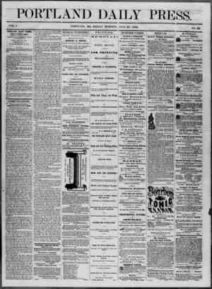 Portland Daily Press Newspaper July 25, 1862 kapağı