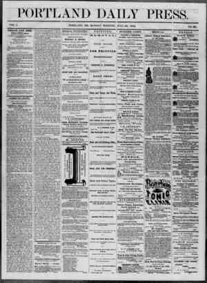 Portland Daily Press Newspaper July 28, 1862 kapağı