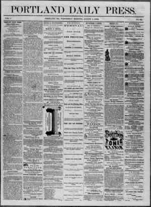Portland Daily Press Newspaper August 1, 1862 kapağı