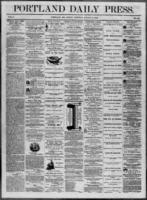 Portland Daily Press Newspaper August 8, 1862 kapağı