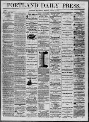 Portland Daily Press Newspaper August 11, 1862 kapağı