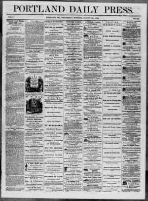 Portland Daily Press Newspaper August 20, 1862 kapağı