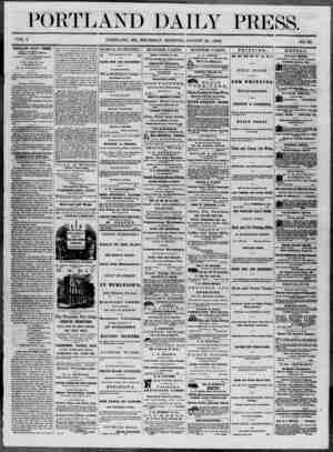 Portland Daily Press Newspaper August 21, 1862 kapağı