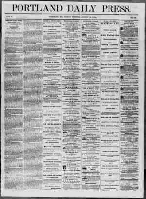 Portland Daily Press Newspaper August 22, 1862 kapağı